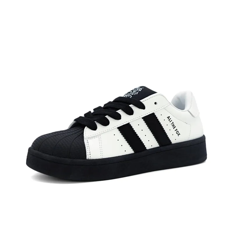 ALI THE FOX Skateboard Shoes Women's Low Top White Black/Pure White-4