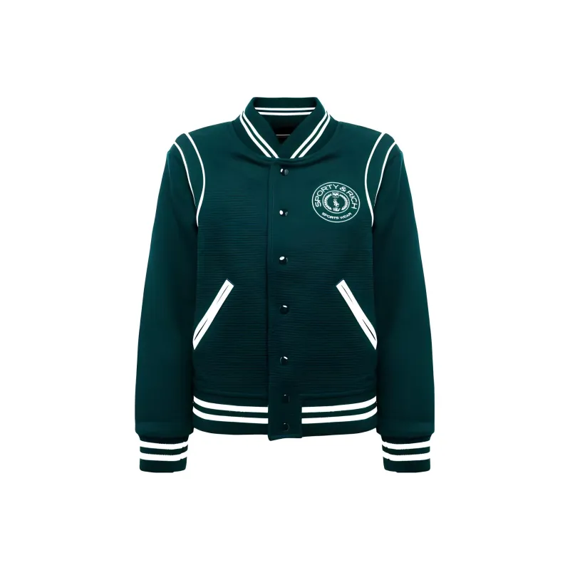 SPORTY & RICH Logo Embroidered Varsity Jacket-0