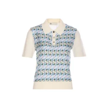 TORY BURCH T Monogram Short Sleeved Polo Shirt