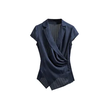 Cypress House Shirt Women's Navy Blue Stripes