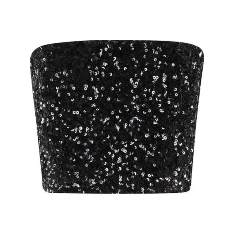 Rotate Sequined Crop Top-0