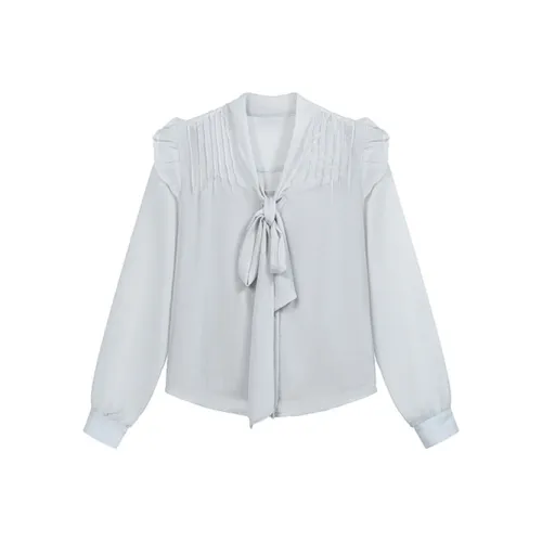 ETSE Chiffon Shirt Women's Set Light Blue Shirt+Camisole