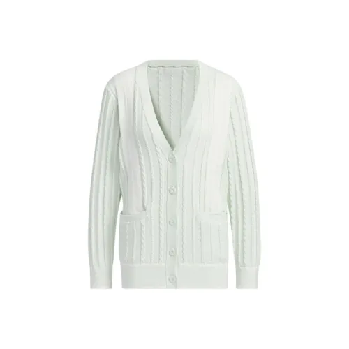 Adidas Primeknit Cable Pattern Cardigan Knitwear Women's Light Green