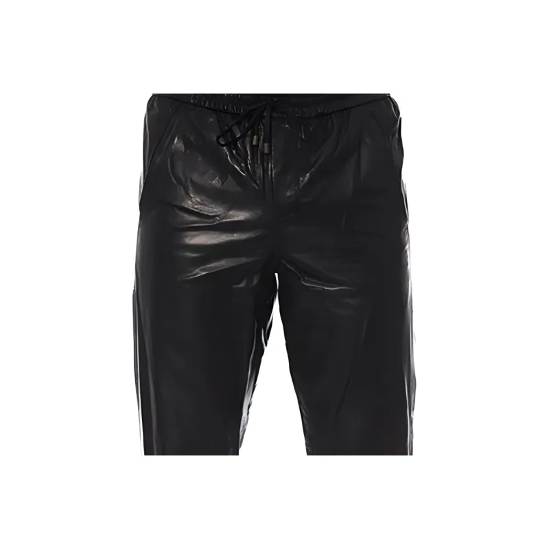 TRUSSARDI Leather Pants Men's Black-3
