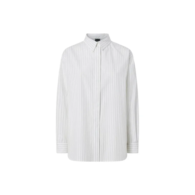 PINKO Oversized Striped Poplin Shirt-0