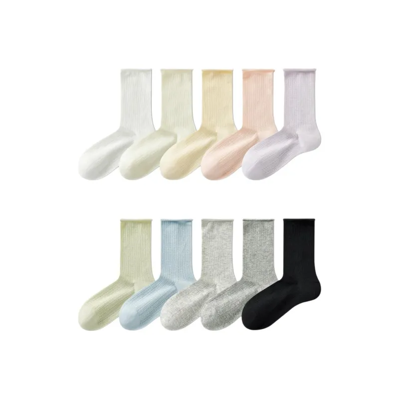 Temooues Mid Calf Socks Women's Combo Set-17