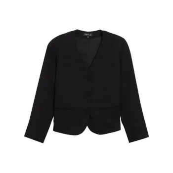 Agnes B. Collarless Button up Jacket