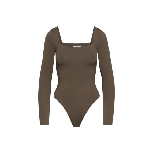 ARITZIA Contour Squareneck Longsleeve Bodysuit Bodysuits Women's Rich Mocha Brown