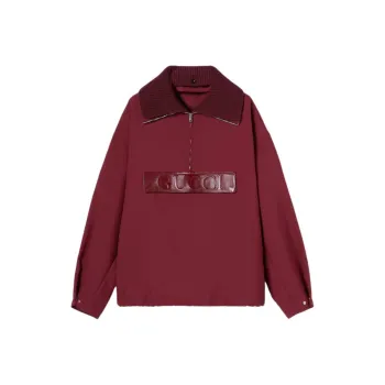 GUCCI Bomber Gabardine Jacket 'Rosso Ancora'