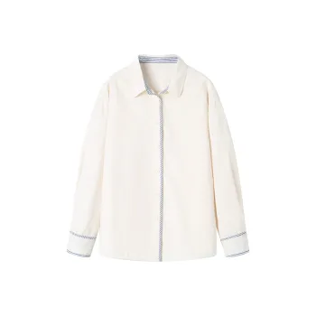 Korean Style Shirt Women's Almond White