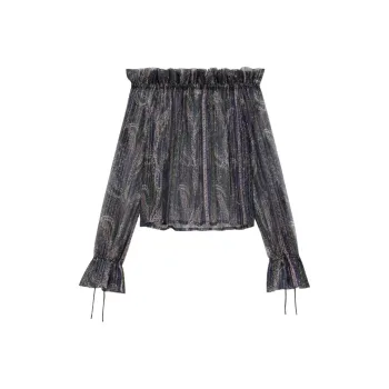 SAINT LAURENT Lurex detail Blouse