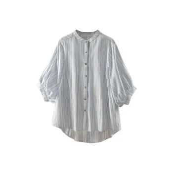 Cypress House Shirt Women's Light Blue Stripes