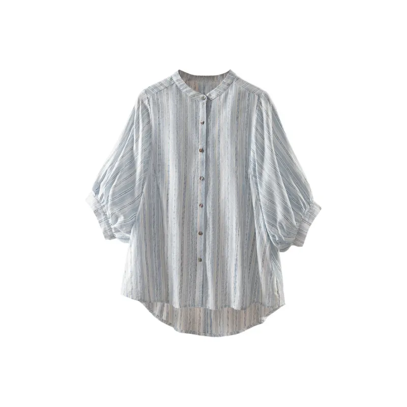 Cypress House Shirt Women's Light Blue Stripes-0