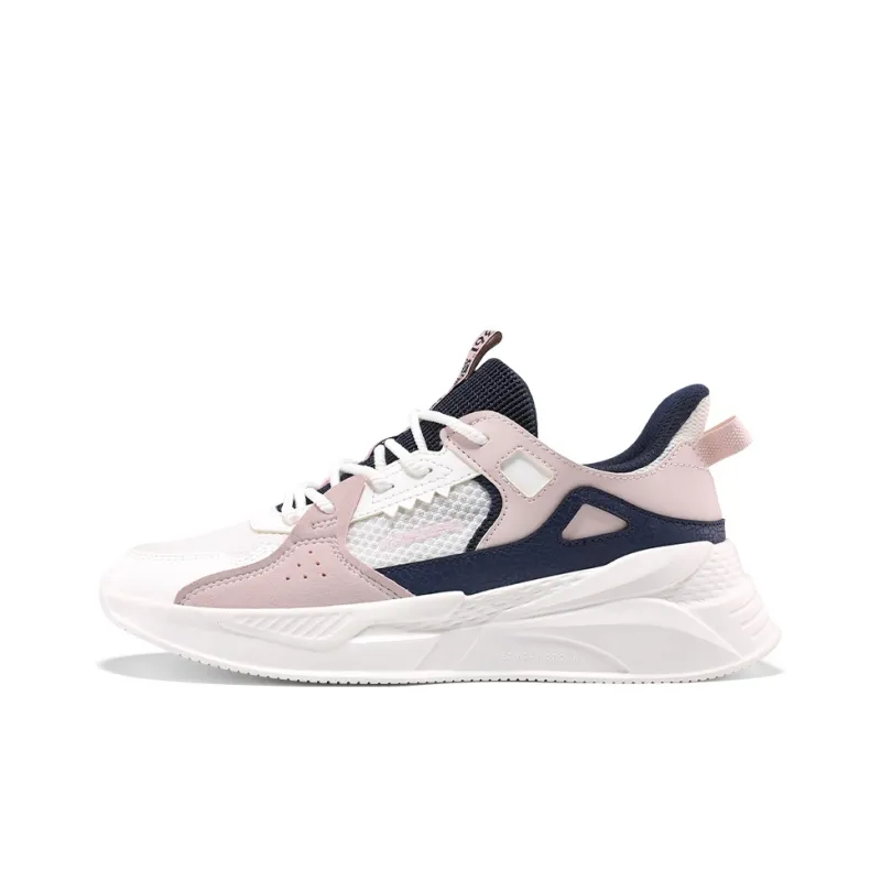361° Yunshu Cushioning, Breathable, Lightweight Low Top Casual Shoes Women's White Pink Black-0