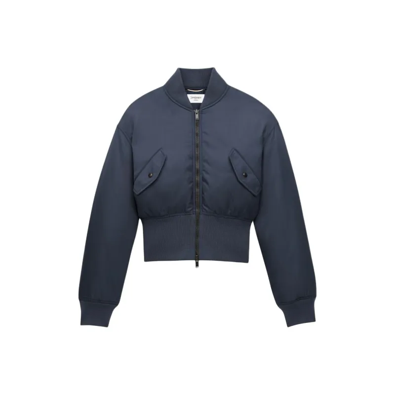 SAINT LAURENT Shell Bomber Jacket 'Marine'-0