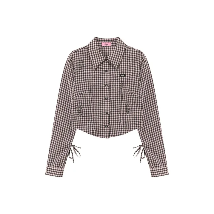 CHUU Shirts Women's Pink Plaid-0