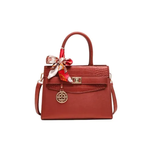 PAYOT Microfiber Synthetic Leather Shoulder Bag, Crossbody Bag, Handbag Women's Chinese Style Red