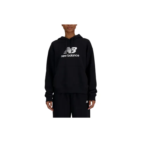 New Balance Sport Essentials French Terry Logo Hoodie Sweatshirt Women's Black
