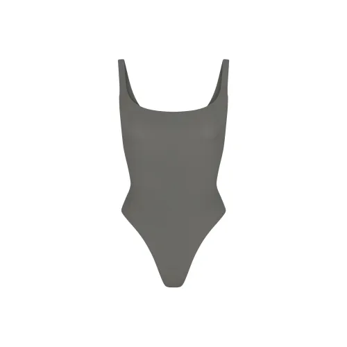SKIMS FITS EVERYBODY SQUARE NECK BODYSUIT Jumpsuit Women's GUNMETAL/Bronze
