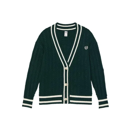 Victoria's Secret PINK Collegiate Cable Knit Oversized Cardigan/Deep Forest Knitwear Women's Deep Forest