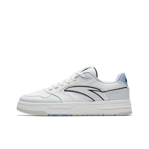 Anta Anti Slip Wear Resistant Low Top Skateboard Shoes Women's White Gray Blue