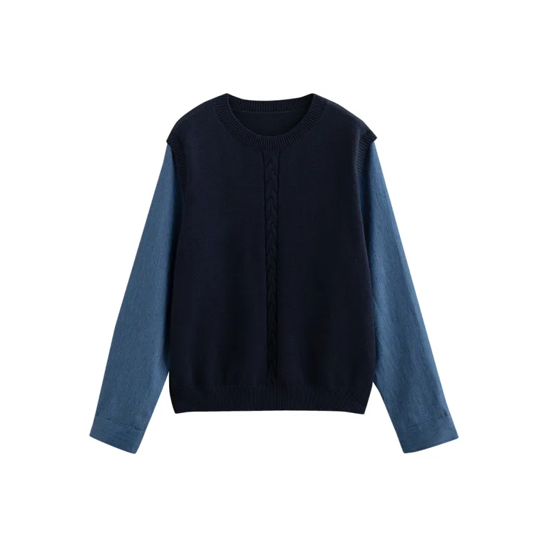 Initial Language Knitwear Women's Navy Blue-0