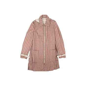 MARNI Nylon Zip Up Checked Jacket 'Beige/Red'