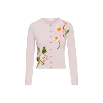 Oscar De La Renta Floral embellished Cardigan