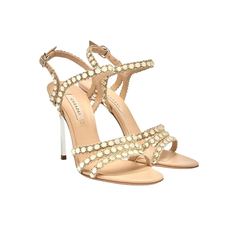 Casadei Blade Studsway One Strap Sandals 10cm Women's Yellow-2