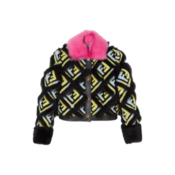 VERSACE Fendace Ff Shearling Jacket Multicolor