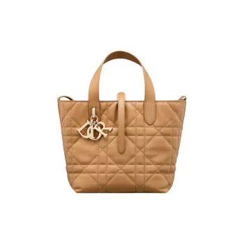 DIOR Toujours Cow Leather Native Bag, One Shoulder Handbag Small Size Women's Light Gold