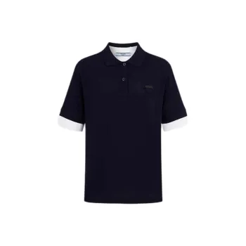 PRADA FW24 Polo Shirt Women's Marine Blue