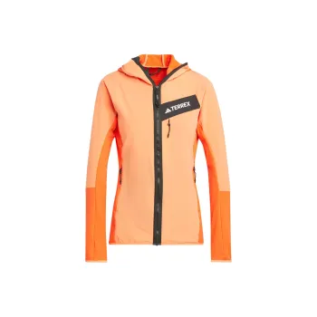 Adidas Terrex Techrock Hooded Wind Fleece Jacket Jackets Coats Women's Orange