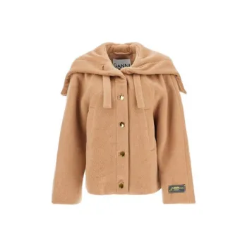 GANNI Logo Patch Hooded Jacket