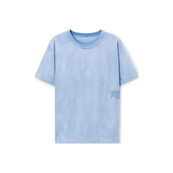 Alexander Wang Essential Jersey Puff Logo Short Sleeve Tee Washed Pale Blue