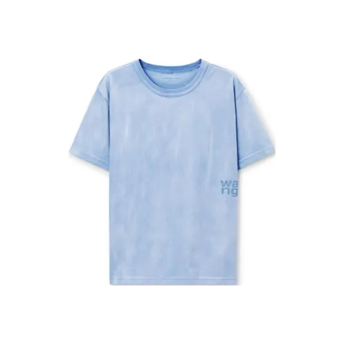 Alexander Wang Essential Jersey Puff Logo Short Sleeve Tee Washed Pale Blue