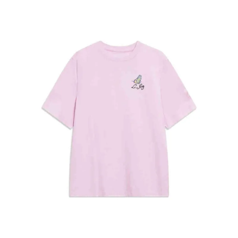 LiNing Sports Trend Series T Shirt Women's Cherry Blossom Pink-0