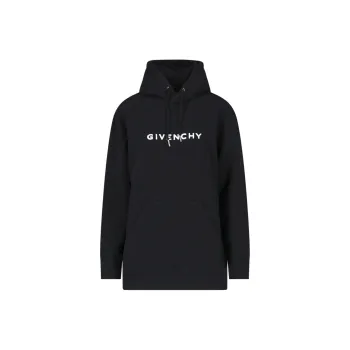 Givenchy Logo Embroidered Drawstring Hoodie