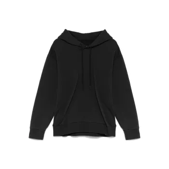 MM6 Maison Margiela Pleated Jersey Hoodie 'Washed Black'