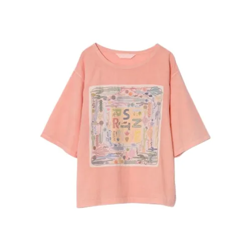 PRISTINE Drop Shoulder Sleeve T-Shirt Women's Pink