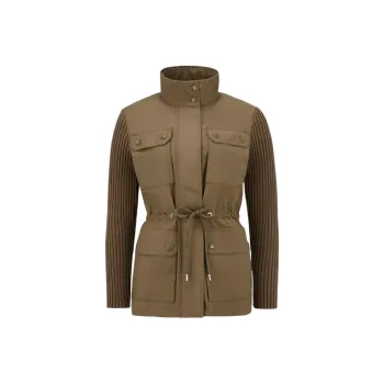 Moncler Knit Panelled Zipped Military Jacket