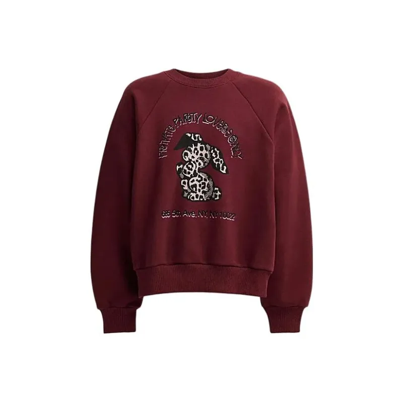 COACH SS24 Sweatshirt Women's Burgundy-0