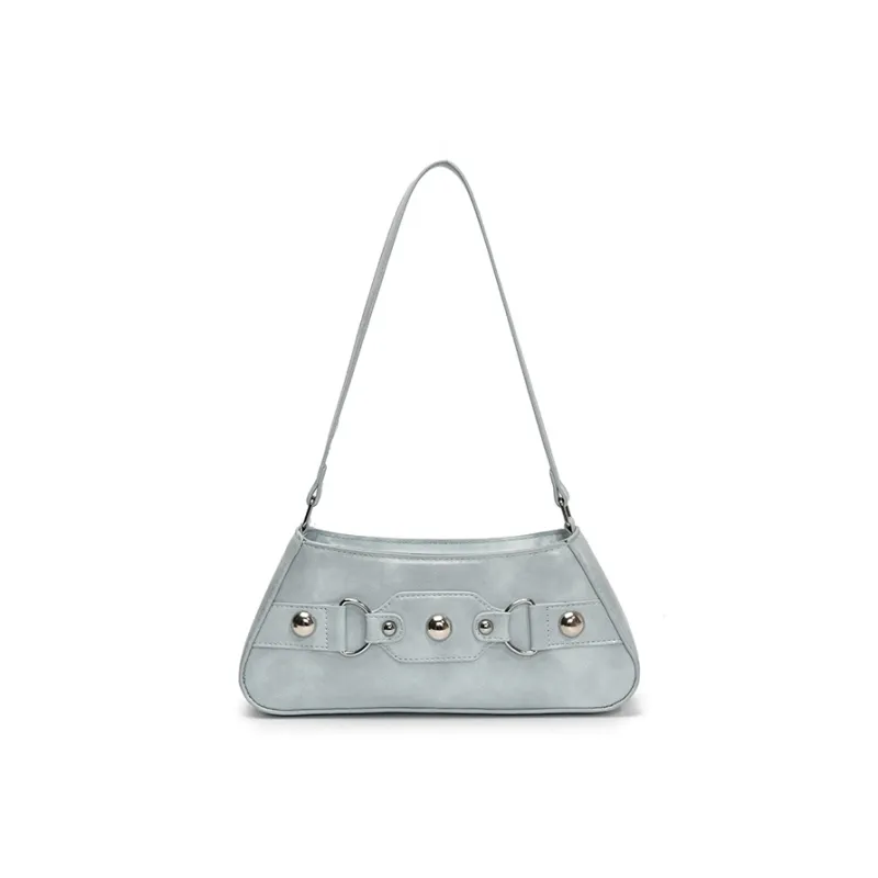 RIVMIND PU Shoulder Bag Women's White/Pink/Blue/Silver/Black/Gray-7