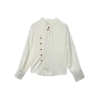 DOKZB Spring And Fall Season Shirt Women's Apricot Yellow