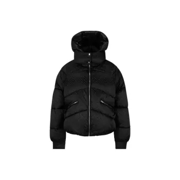 HUGO BOSS Monogram-Jacquard Zipped Puffer Jacket