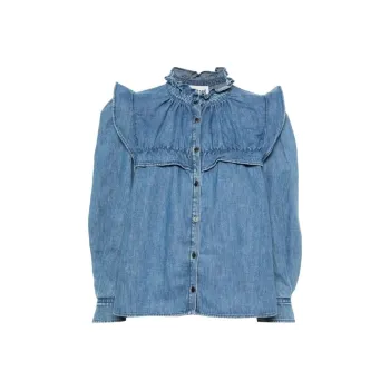ISABEL MARANT ETOILE Idety Ruffled Denim Shirt