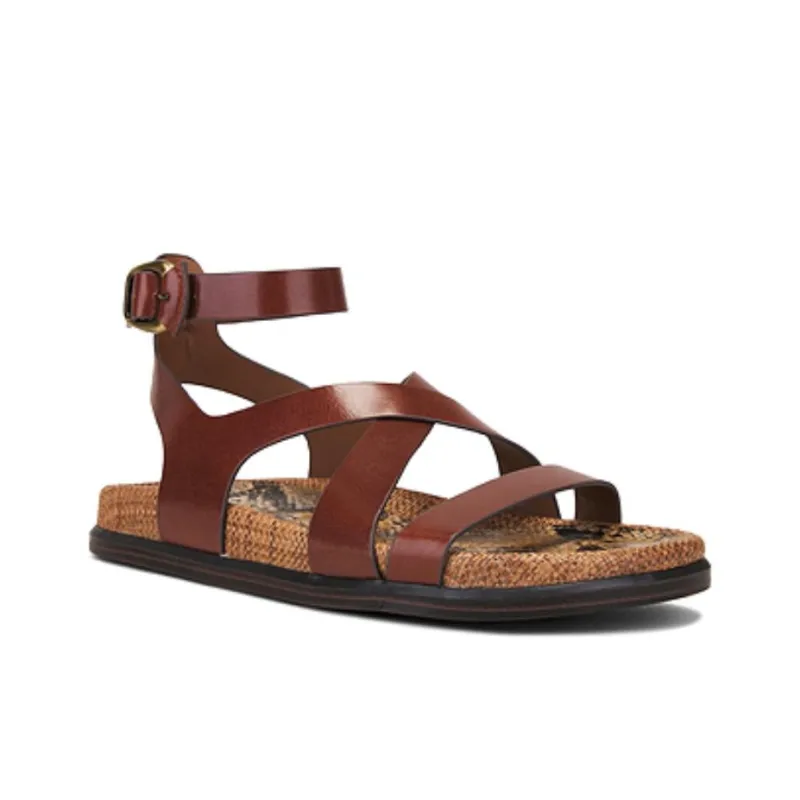 SAM EDELMAN Delia One Strap Sandals Women's Brown-2
