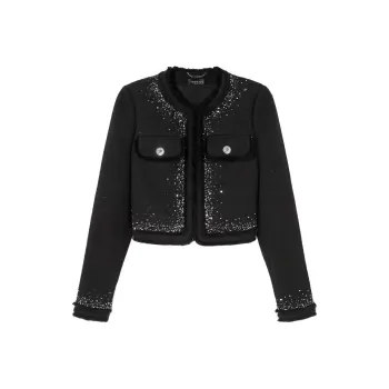 VERSACE Sequin-embellished Cotton-blend Jacket