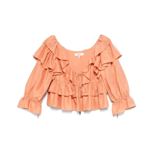 Chloé Ruffled Cropped Blouse