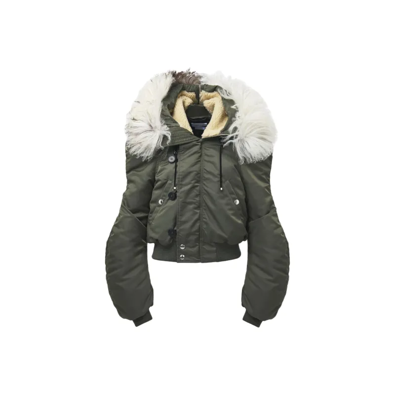 Alexander McQueen Shearling trim Bomber Jacket-0